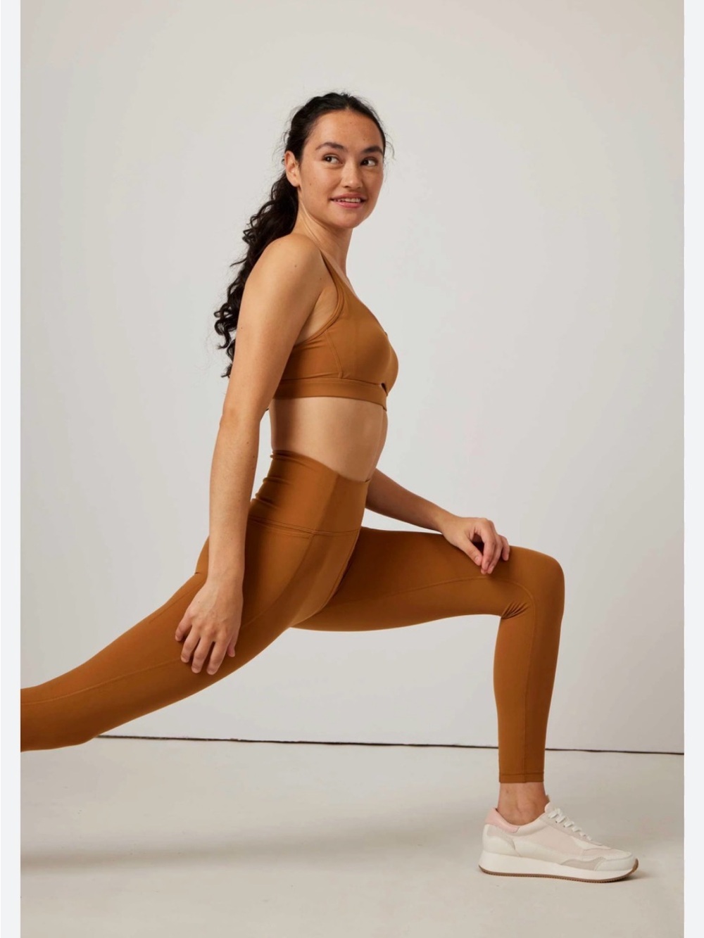 Offline by Aerie Crop Tank and Legging Set in Brown